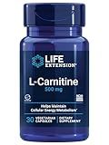 Life Extension L-Carnitine – 500 mg, Energy Supplement, Memory Supplement – Free Form Amino Acid, Nitric Oxide Support, Healthy Blood Pressure – Gluten-Free, Non-GMO, Vegetarian – 30 Capsules