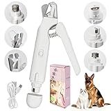 2-in-1 Led Cat Dog Nail Clipper & Nail Grinder with Lights,Rechargeable Pet Nail Trimmers with Nail File,Protective Guard,Quick Sensor,Pet Claw Clippers for Large Medium Small Dogs Cats Rabbits