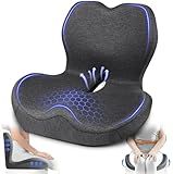 JIPORIER Seat Cushion with Back Support,Lumbar Support Pillow for Office Chair,Memory Foam Car Seat Cushion with L-Shaped Ergonomic Design,Lumbar Pillow Office Chair Cushion for Car,Truck,Desk,Chairs