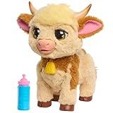 FurReal Maggie the Feed & Follow Cow, 11 Inch Interactive Highland Mini Cow, for Boys and Girls, Ages 4 and up