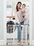 Regalo Safety 29-38.5" Baby Gate for Doorways & Bottom of Stairs, Pressure Mounted Baby Gate with Door for Babies, Toddlers & Pets, Tested & Safe for 30 Years, American Designed, American Owned, White