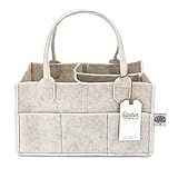 Parker Baby Diaper Caddy - Nursery Storage Bin and Car Organizer for Diapers and Baby Wipes - White, Regular