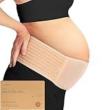 KeaBabies Maternity Belly Bands for Pregnant Women - 1-Pack, Soft & Breathable Pregnancy Belly Support Band, Easy Adjustable Maternity Belt for Back, Pelvic Support, Comfortable (Classic Ivory, M/L)