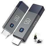 Qisoable Wireless HDMI Transmitter and Receiver 328ft/100m Extender 4K Decode Input 1080P Output Plug&Play Low-Latency Dual-Band 2.4G/5.8G for Video and Audio to Monitor from PC/Projector/TV Box
