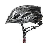 UPANBIKE Adult Bike Helmet - Adjustable One-Piece for Men and Women - Head Safety Protection for Mountain and Road Biking (Carbon Black)