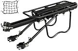Dirza Rear Bike Rack Bicycle Cargo Rack Quick Release Adjustable Alloy Bicycle Carrier 115 lbs Capacity Easy to Install Black