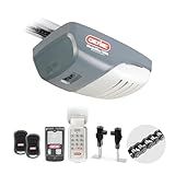Genie ChainMax 1000 Garage Door Opener - Durable Chain Drive - Includes two 3-Button Pre-Programmed Remotes,Wall Console, Wireless Keypad, Safe-T-Beams - Model 3022-TKH, 140V DC Motor,Gray
