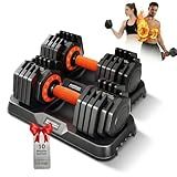 2026 Latest Adjustable Dumbbells Set, 3lb-25lb Dumbbell Pair, Quick Switch Weights in 3lbs increments, Adjustable dumbbells with Tray, Dumbbell Set with Anti-Slip Texture Grip, Weight Set For Home Gym Workout Equipment both Men and Women