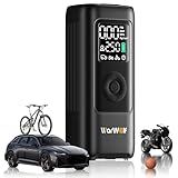 WARWOLF 160PSI Tire Inflator Portable Air Compressor - 48LPM Fast Air Pump for Car Tires: SUV, Light Truck, Motorcycle, Bike, 10000mAh with Auto Shut-Off, Digital Gauge, 12V Car Adapter, LED Light