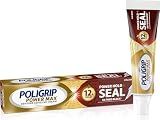 Poligrip Power Max Power Hold plus Seal Denture Adhesive Cream, Denture Cream for Secure Hold and Food Seal, Flavor Free - 2.2 oz