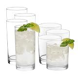 Libbey Province Tumbler & Rocks Drinking Glasses Set of 16, Tall Glass Cups
