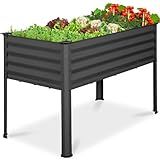 Best Choice Products 48x24x30in Galvanized Raised Garden Bed, Metal Elevated Planter Box, Vegetable Garden for Backyard, Patio, Balcony - Charcoal