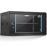 VEVOR 6U Wall Mount Network Server Cabinet, 14.8'' Deep, Server Rack Cabinet Enclosure, 200 lbs Max. Ground-Mounted Load Capacity, with Locking Glass Door Side Panels, for IT Equipment, A/V Devices