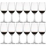 UMI UMIZILI 12 Ounce - Set of 12, Classic Durable Red/White Wine Glasses For Party