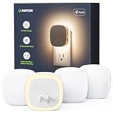 AUVON Plug-in LED Backlit Night Light 4 Packs, Motion & Dusk to Dawn Sensor