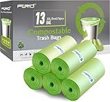 Compostable Trash Bags - FORID 13 Gallon Tall Kitchen Garbage Bags 80 Count Unscented Trash Can Liners 55 Liter Medium Wastebasket Bags for Bathroom Home Bedroom Office Garbage Can (5Rolls/Green)