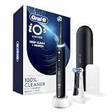 Oral-B Rechargeable Electric Toothbrush, iO5 Limited Deep Clean & Whiten, 5 Cleaning Modes, Visual Pressure Sensor to Protect Gums, Travel Case, 3 Brush Heads, Black