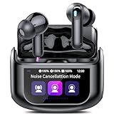 Wireless Earbuds, Bluetooth 5.4 Headphones Multi-Function Touch Screen with 5 EQ Modes, 48H Ear Buds Bass Stereo with ANC Noise Cancelling/Transparency Mode, IPX7 Bluetooth Earbuds for Android/iOS