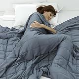 Weighted Idea Weighted Blanket for Adults (Dark Grey,48"x72",15lbs) Cooling Breathable Heavy Blanket with Premium Glass Beads All-Season Soft Thick Blanket