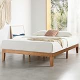 Mellow Naturalista Classic - 12 Inch Solid Wood Platform Bed with Wooden Slats, No Box Spring Needed, Easy Assembly, Queen, Pine
