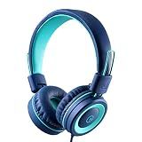 noot products K11 Kids Headphones with Wired Cord 3.5mm Jack Navy/Teal