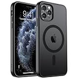 SUPFINE Magnetic for iPhone 11 Pro Max Case (Compatible with MagSafe) (Military Grade Drop Protection) Slim Translucent Matte Shockproof with Anti-Fingerprint Phone Case,Black