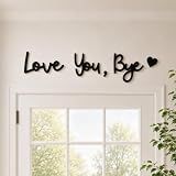 Wooden Love You Bye Sign, 3D Wall Decor Letters for Entryway Above Door, Farmhouse Boho Home Decor for Hallway Bedroom, Meaningful Gift