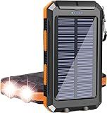 Solar Charger, 38800mAh Portable Type-C Solar Power Bank for All Cellphones, Waterproof Battery Pack, Outdoor External Backup Power Charger Three Outputs/LED Flashlights, Perfect for Camping Travel