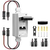 YQBYJING Solar Panel Disconnect Switch 63Amp DC AC Miniature Circuit Breaker 500V 2 Poles with PV Connector and IP65 Waterproof UV-Proof Box for Outdoor Solar PV Homes Battery