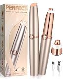 Eyebrow Trimmer for Women, Eyebrow Razor: Rechargeable Eyebrow Hair Remover with 2 Replacement Heads & LED Light, Electric Painless Eye Brow Shaver Facial Hair Removal Device for Eyebrows/Lips/Face