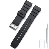 Replacement Band for Casio CA-53W Calculator Watch, Soft TPU Strap Waterproof Wristband for CA53 Digit Data Bank Bracelet Watchband (Black)