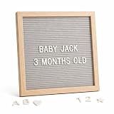 C CRYSTAL LEMON Gray Felt Letter Board 10x10 Inch, 336 Pre-Cut Letters
