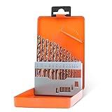 KENDO 13PCS Cobalt Drill Bit Set(1/16"-1/4"), M35 High Speed Steel, 135 Degree Tip, Twist Jobber Length Drill Bits Set for Hard Metal, Stainless Steel, Cast Iron and Wood with Metal Storage Case