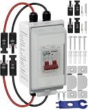 CNLONQ Solar PV Disconnect Switch 30A 500V DC Miniature Circuit Breaker IP66 Waterproof with PV Connector and Install Hook for Balcony Solar Panel, RV, Battery and Home
