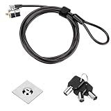 LORADAR Laptop Cable Lock - 6.7Ft Security Cable with Adhesive Anchors - Compatible for Tablets, Laptops, iMac & Other Devices - 3 Keys (Keyed Different)