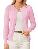 GRACE KARIN Pink Cardigan Sweaters for Women Lightweight Cardigans for Women Summer Outfits Fall Fashion Clothing XL