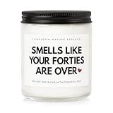 LUMELOOM Funny 50th Birthday Gifts for Her, Women, 9oz Lavender Scented Soy Wax Candle, 1975, 50th Birthday Decorations for Women, Men, Her, Him, Wife, Sister, Friends, Cool Gifts