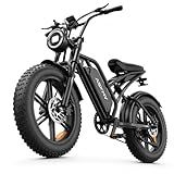 Askmy Fat Tire Electric Mountain Bike, All Terrains Electric Bicycles, 1500W Peak Motor Dirt E-Bike with 28MPH and 60 Miles PAS Range (E500-48V 15Ah)