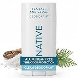 Native Deodorant Contains Naturally Derived Ingredients, 72 Hour Odor Control, Deodorant for Women and Men, Aluminum Free, Sea Salt & Cedar 2.65oz