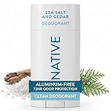 Native Deodorant Contains Naturally Derived Ingredients, 72 Hour Odor Control, Deodorant for Women and Men, Aluminum Free, Sea Salt & Cedar 2.65oz