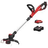 CRAFTSMAN V20 Weed Wacker Cordless String Trimmer and Edger, Weed Eater Includes 2.0 Ah Battery and Charger, Lightweight, Extended Runtime, 2 Speed (CMCST900D1)