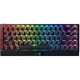 Razer BlackWidow V3 Mini HyperSpeed 65% Wireless Mechanical Gaming Keyboard: Yellow Mechanical Switches Linear & Silent - Phantom Pudding Keycaps - Chroma RGB - Up to 200 Hr Battery Snap Tap