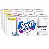 Scott 1000 Toilet Paper, 32 Rolls, Septic-Safe, 1-Ply Toilet Tissue