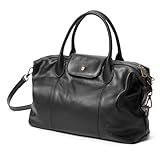 befen Vintage Genuine Leather Satchel Tote Bag, Retro Waxed Leather Purses for Women, Luxury Top Handle Handbag Shoulder Bags, Black Cross Body Doctor Bag for Work Travel Casual