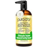 PURA D'OR Original Gold Label Anti-Thinning Shampoo - CLINICALLY TESTED - Biotin & Argan Oil – Sulfate-Free Strengthening & Volumizing for Fuller-Looking Hair, Men & Women, Natural Earthy Scent 16 oz