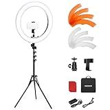 NEEWER 55W 18"/45cm Ring Light Kit [New Version], 5600K Dimmable LED Ringlight Tripod Stand Phone Holder for iPhone Selfie Makeup Lash Tattoo Studio Photo Video Recording Photography Lighting, RL-18