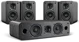 Saiyin 5.0 Home Theater System, 230w Peak Power HiFi Surround Sound Speakers with Stereo Surround Sound and Classic Rretro Wood Grain for TV/PC, Passive, Amplifier Required (Cable Not Included)