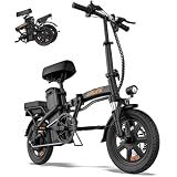 URLIFE Folding Electric Bike for Adults, 14" Portable Commuter ebikes, 20-40 Mile Long Range, 500W Peak Motor, 20MPH, UL 2849 Mini Bikes for Teens