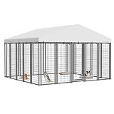 Ironovacage 10x10 ft Outdoor Dog Kennel, Heavy Duty Dog Pens for Large Dogs