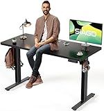 SIAGO Electric Standing Desk Adjustable - 48 x 24 Inch Sit Stand up Desk with Cable Management - 3 Memory Preset Adjustable Height Table